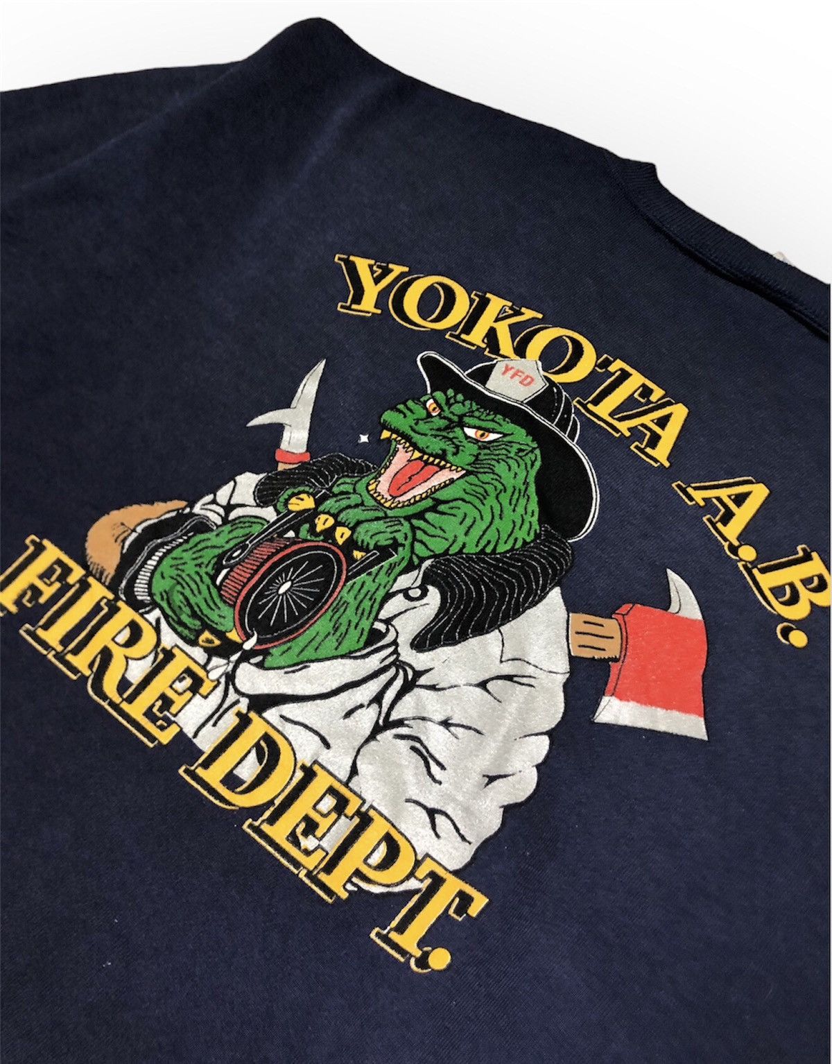 Vintage Rare Vintage 80s Yakota A.B Fire Dept sweat firefighter Size US XL / EU 56 / 4 - 2 Thumbnail