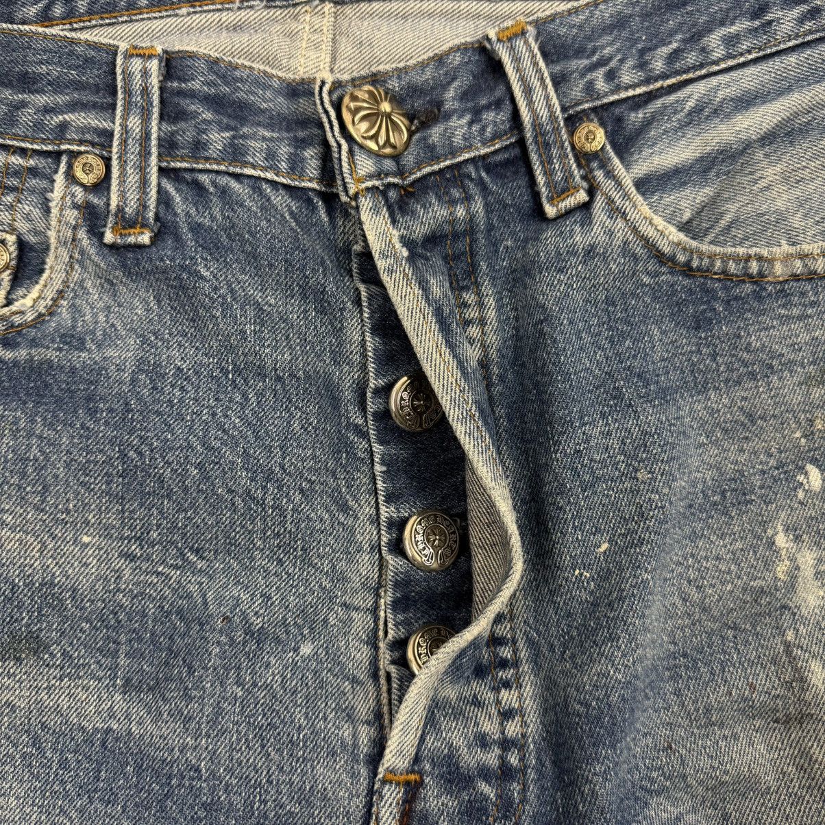 Chrome Hearts Chrome Hearts Levi’s 501 Cross Patch Denim Jeans Size US 33 - 7 Thumbnail