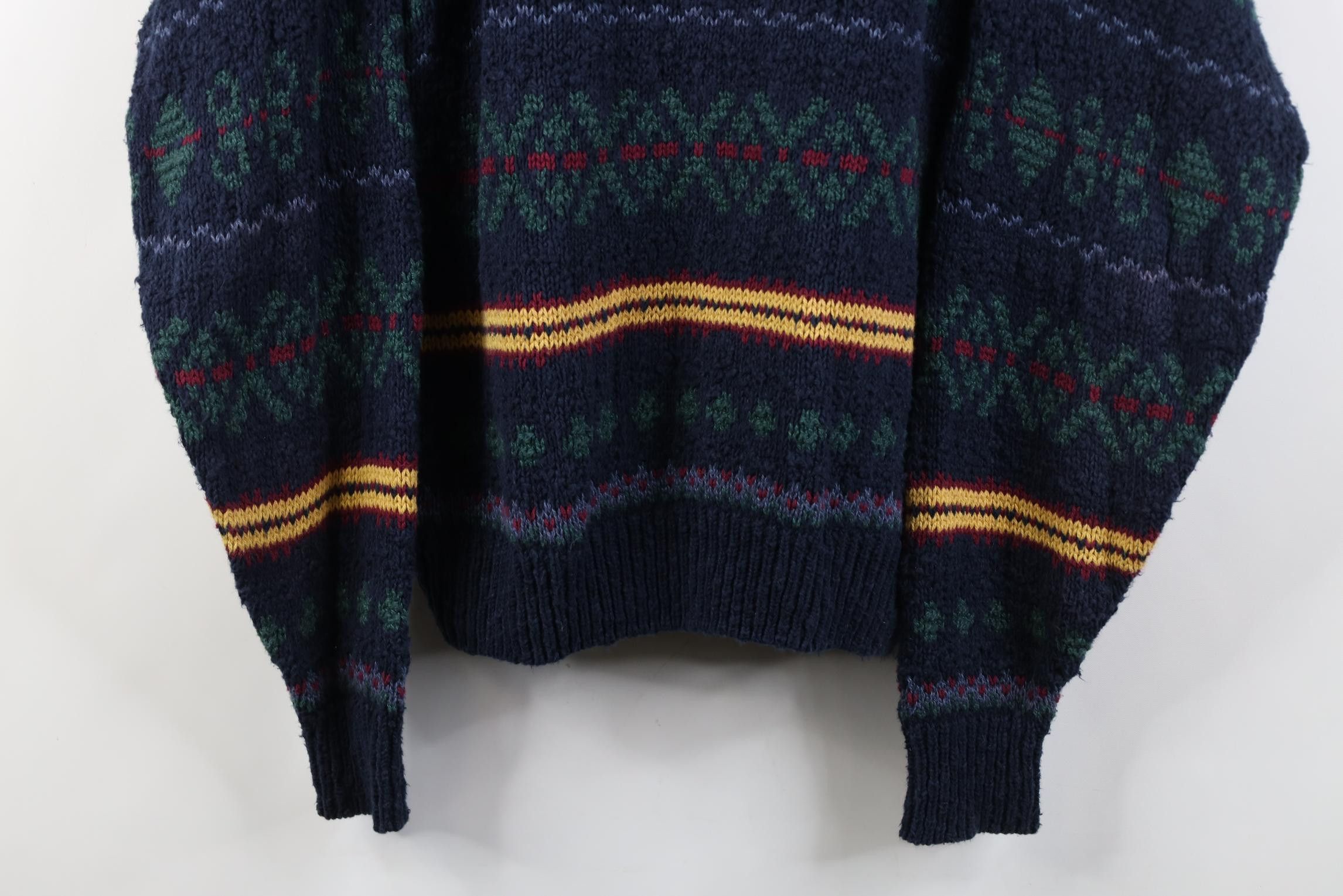 Vintage Vintage 90s Streetwear Knit Fair Isle Crewneck Sweater USA Size US L / EU 52-54 / 3 - 3 Thumbnail