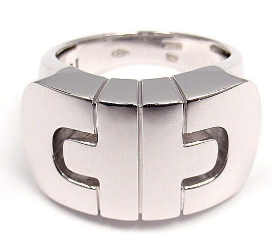 Bvlgari Bulgari 18k White Gold Parentesi Ring Band Size
