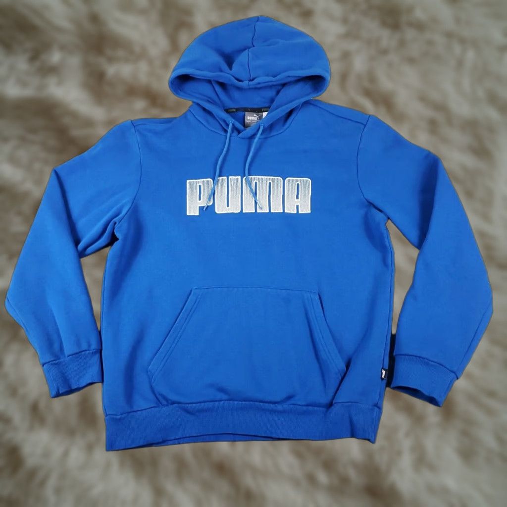 Puma VINTAGE Puma Hoodie Pullover Mens Small Blue Casual All Seasons Sports Size US S / EU 44-46 / 1 - 1 Thumbnail
