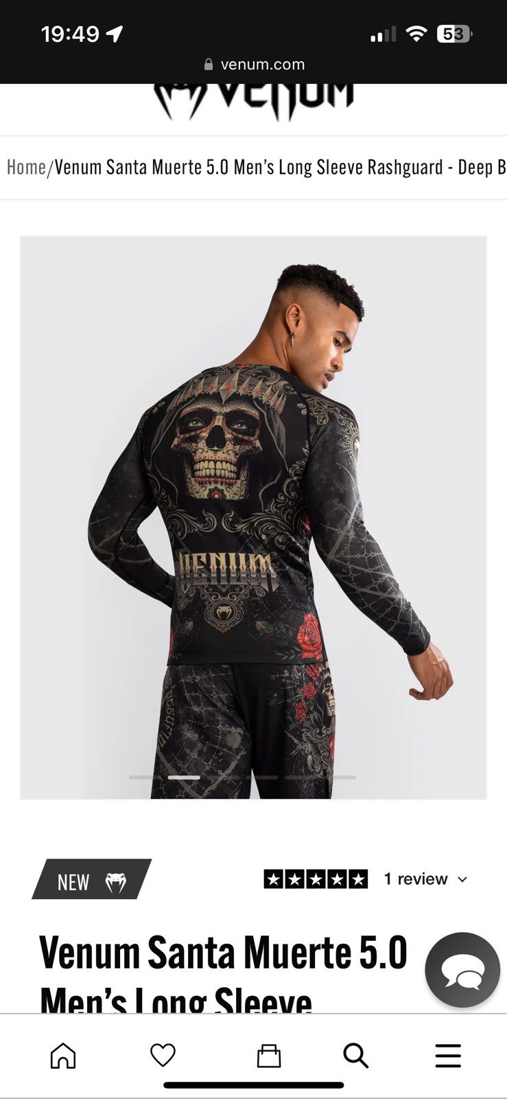Nike × Under Armour Venum Santa Muerte 5.0 Men’s Long Sleeve Rashguard Size US L / EU 52-54 / 3 - 2 Thumbnail