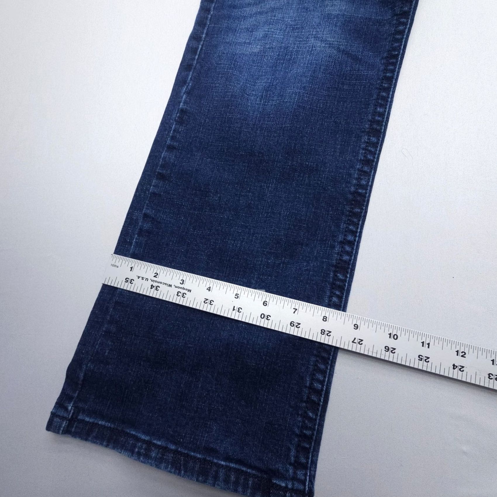 Vintage TK Axel Slim Boot Jeans Mens 34 x 30 Dark Wash Western Flex Denim 5-Pocket Logo Button Slim Bootcut Cotton Blend Blue Jeans Mens Size US 34 / EU 50 - 5 Thumbnail