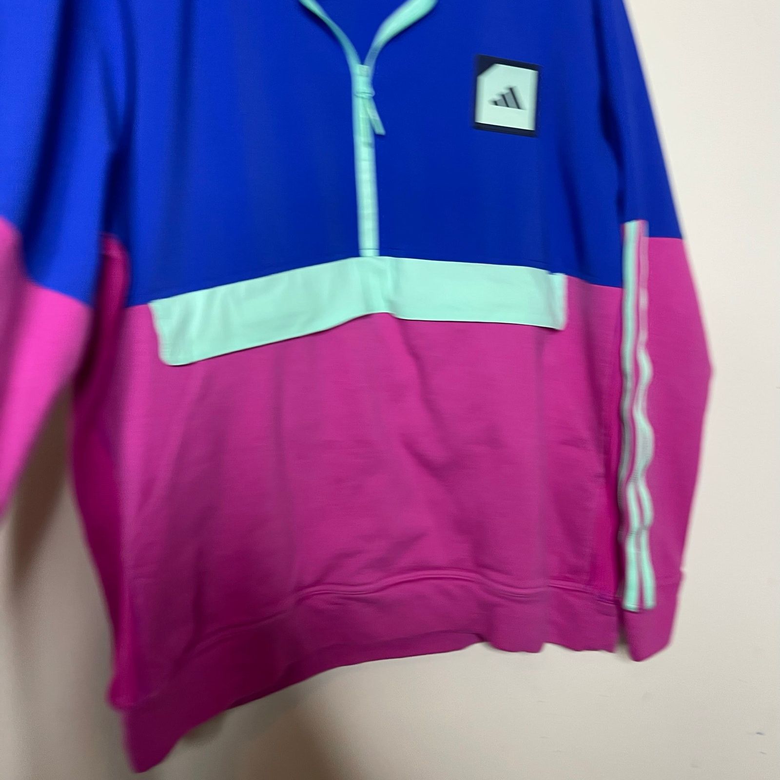 Adidas ADIDAS Men Golf Adicross Anorak 1/4-Zip Pullover BLUE PINK L Size US L / EU 52-54 / 3 - 6 Thumbnail