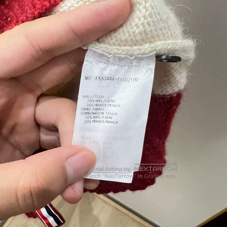 Thom Browne Thom Browne White and Red Classic Sweater Size US M / EU 48-50 / 2 - 4 Thumbnail