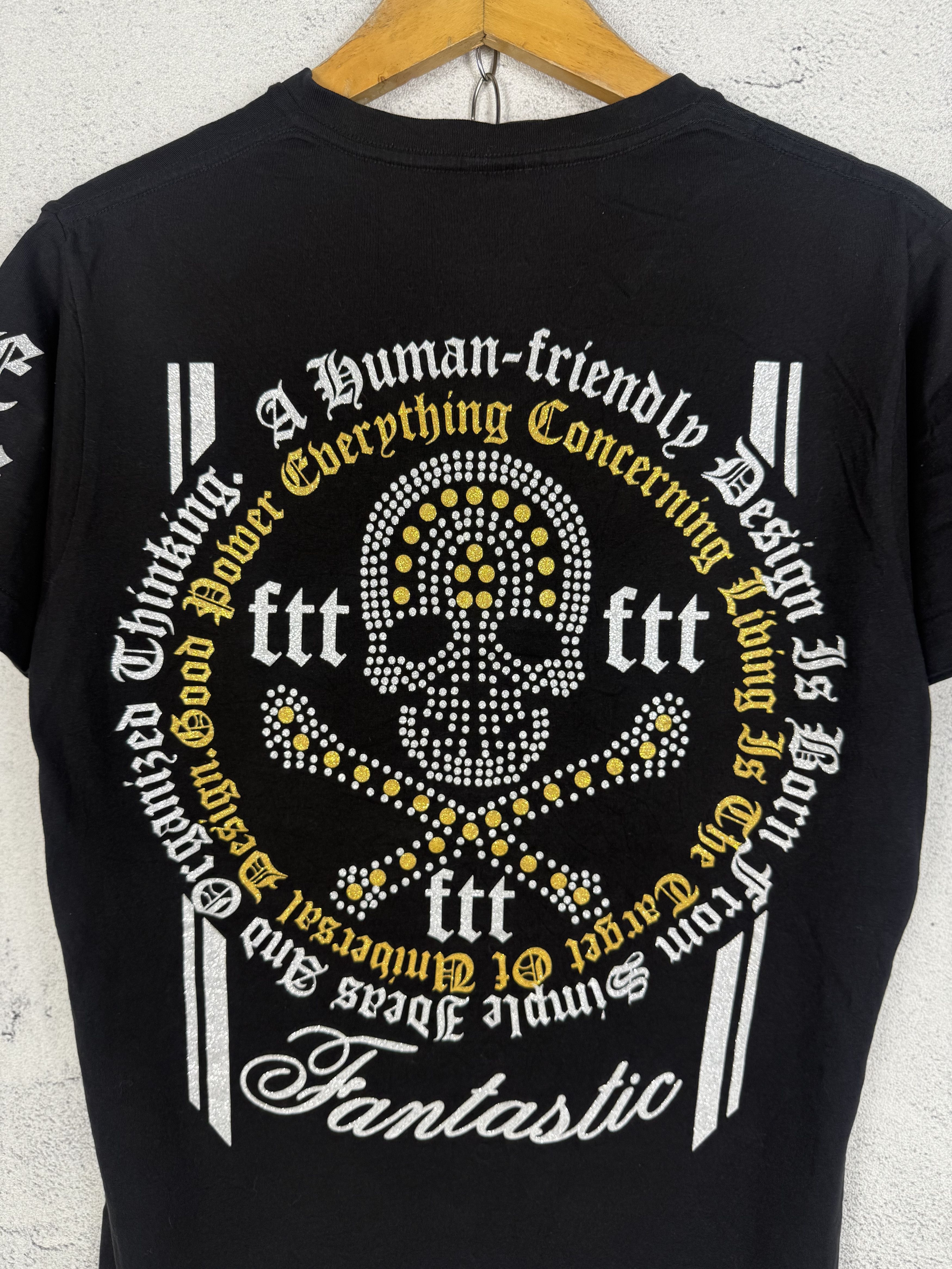 Japanese Brand Beaumont Carr Y2K Skull Gothic Rhinestone Tshirt Size US S / EU 44-46 / 1 - 2 Thumbnail