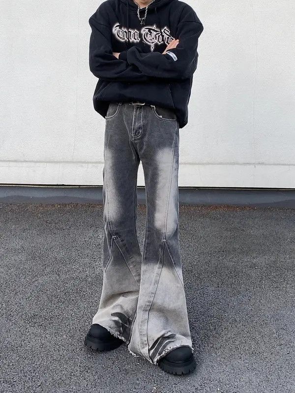 VIBE Gray Faded Wash Flared Jeans Size US 30 / EU 46 - 7 Thumbnail