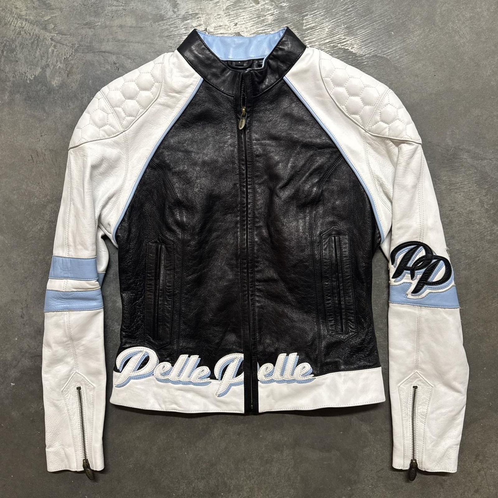 Pelle Pelle × Vintage Vintage Y2K Pelle Pelle March Buchanan Racing Leather Jacket Size XS / US 0-2 / IT 36-38 - 1 Thumbnail