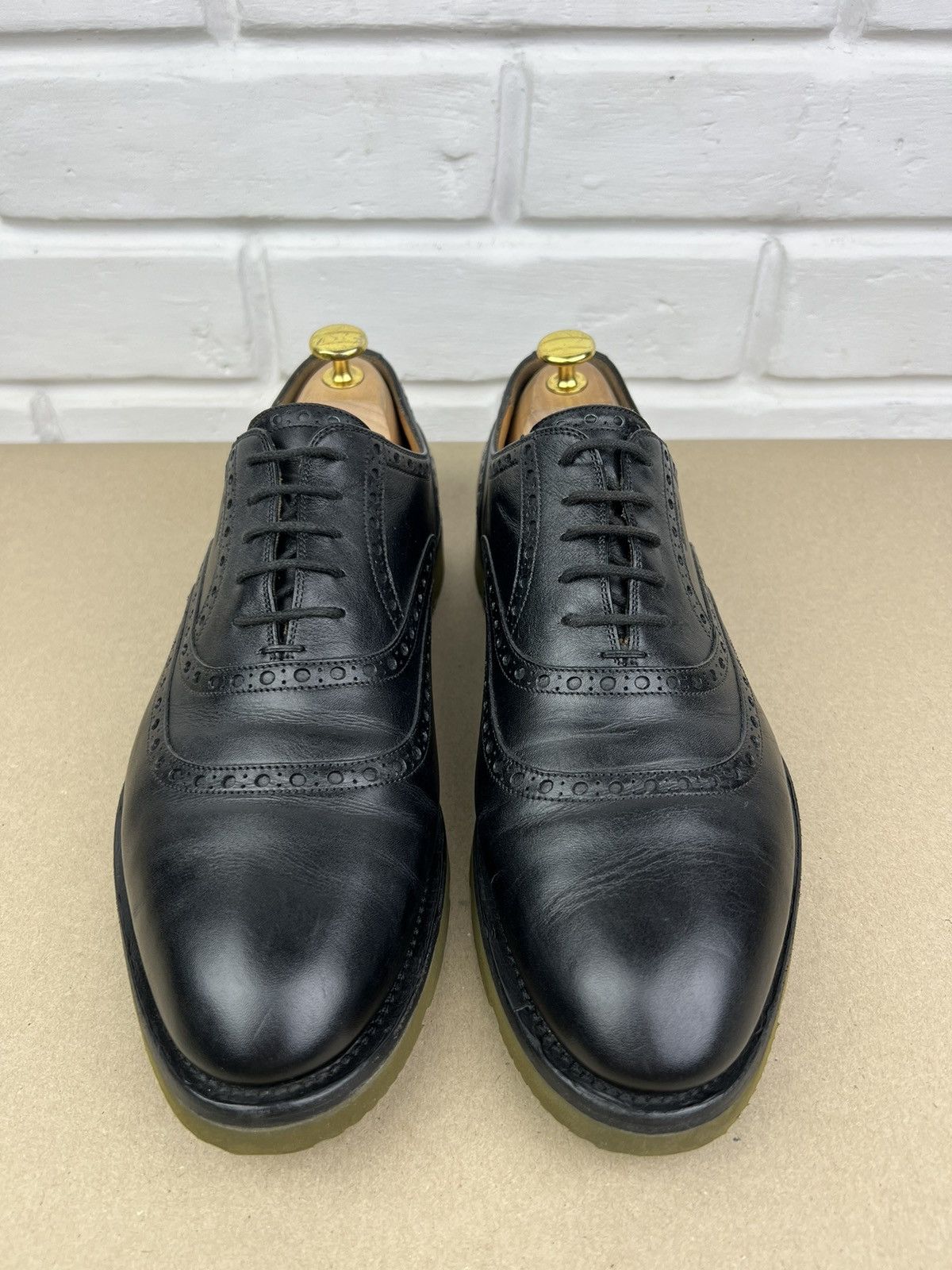 Gucci GUCCI Oxfords Brogues Leather Shoes Lace Up Logo Black Men’s Size US 9.5 / EU 42-43 - 5 Thumbnail