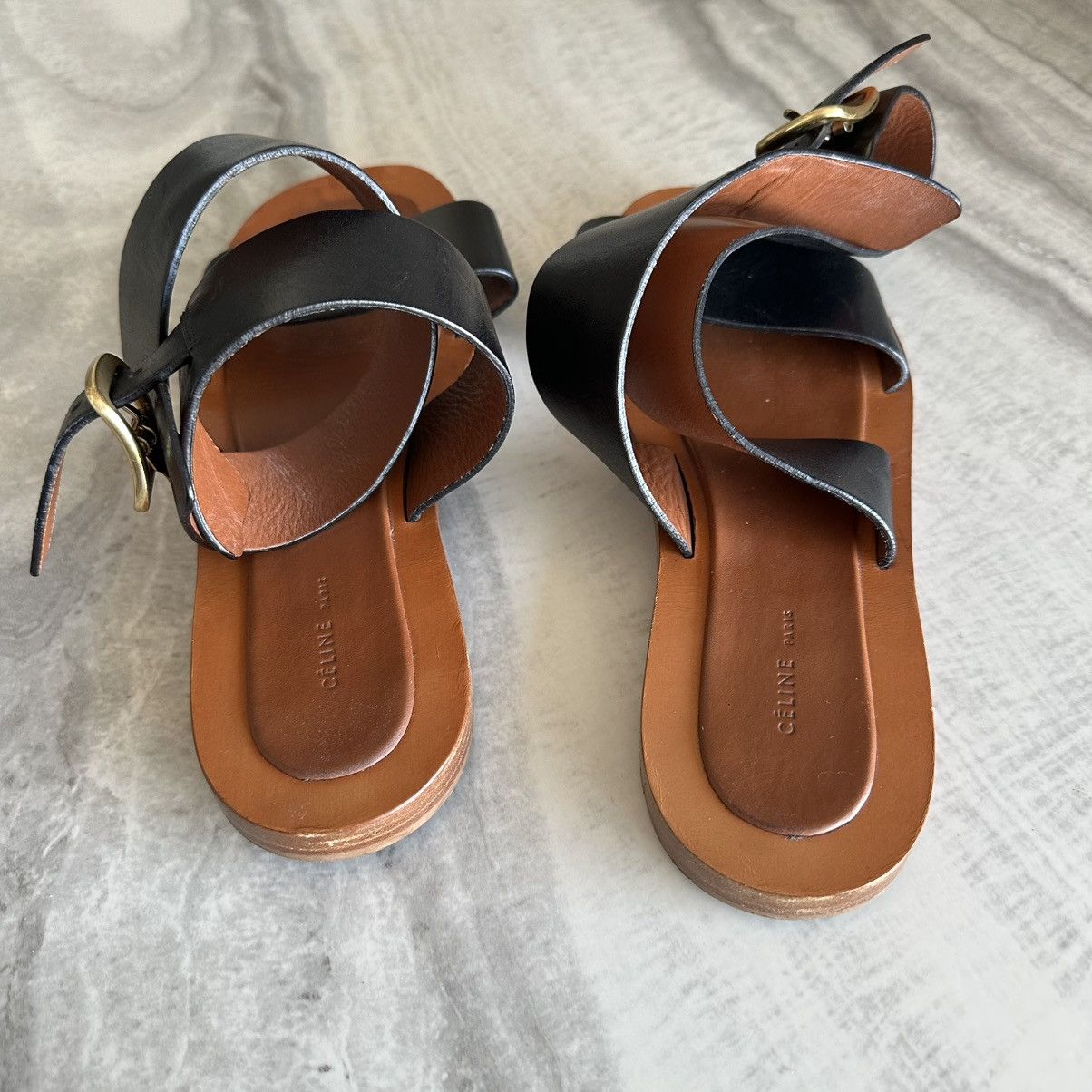 Celine Celine Paris Leather Slingback Gladiator Sandals Size US 8 / IT 38 - 5 Thumbnail