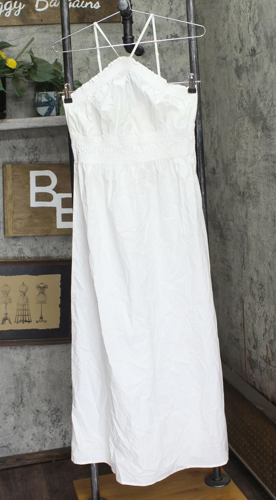 Aquascutum Aqua Womens Cotton Smocked Sleeveless Dress Aq08-01 White S Size S / US 4 / IT 40 - 1 Thumbnail