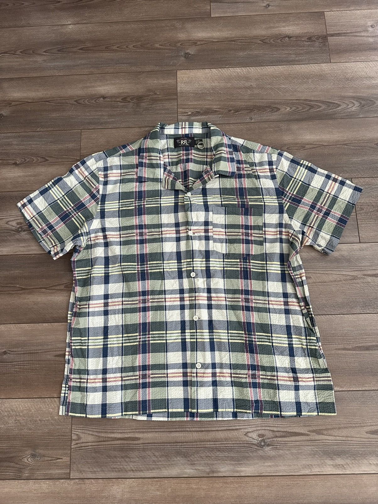 NWOT Ralph Lauren Double RL Green Plaid Collared Shirt RRL