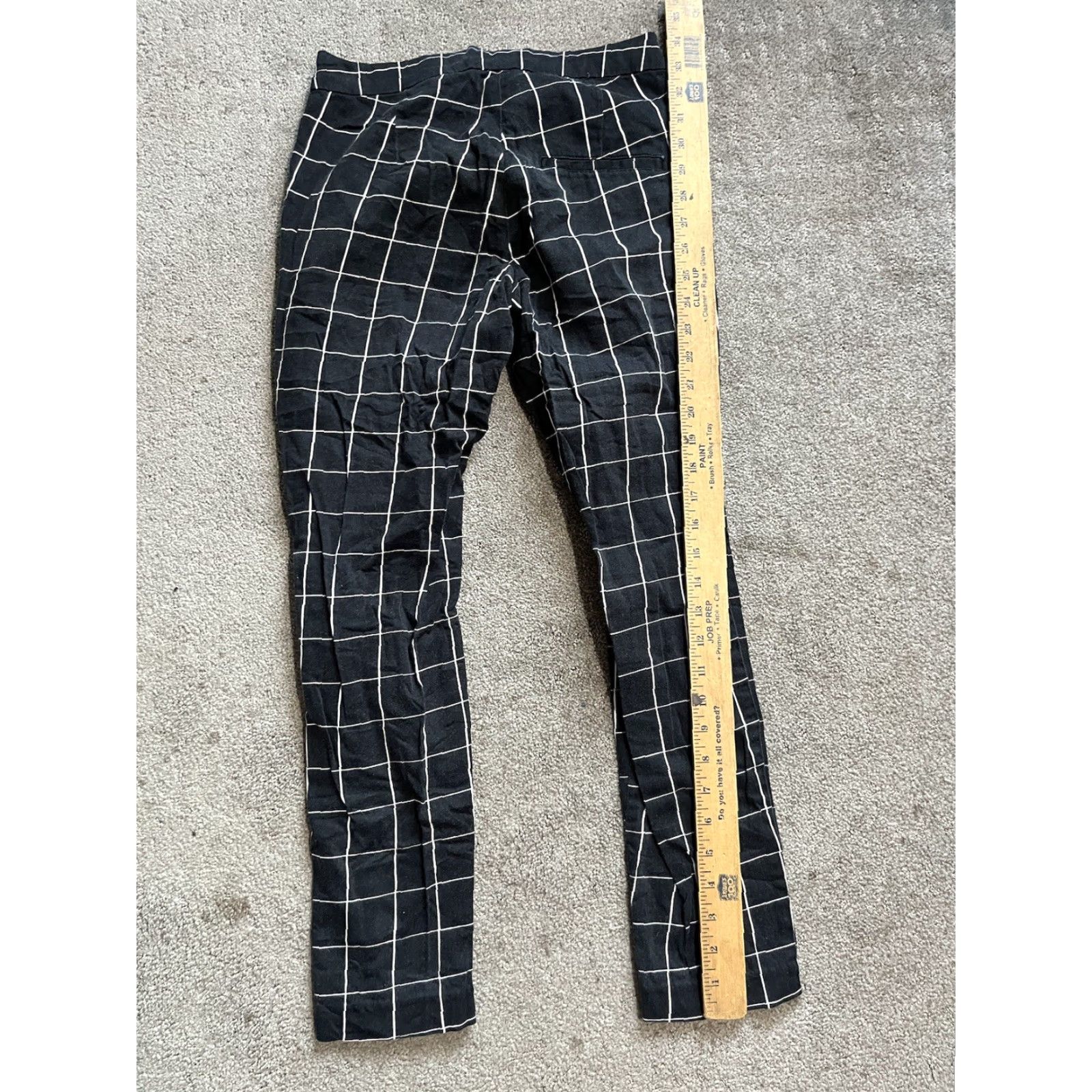 H&M H&M Women's Black Plaid Check Pants Size 4 Regular Ankle Dress Pants Size 27" / US 4 / IT 40 - 6 Thumbnail
