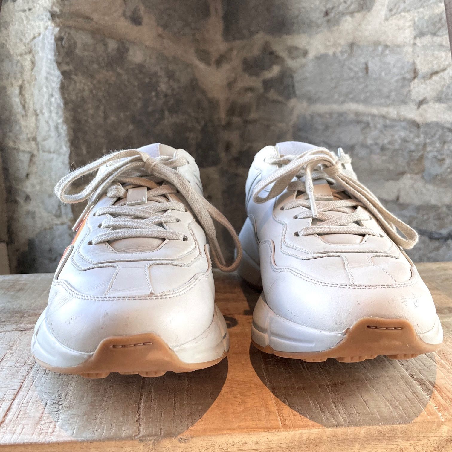 Gucci Gucci Ivory Leather Interlocking GG Rhyton Chunky Sneakers Size US 9 / IT 39 - 3 Thumbnail