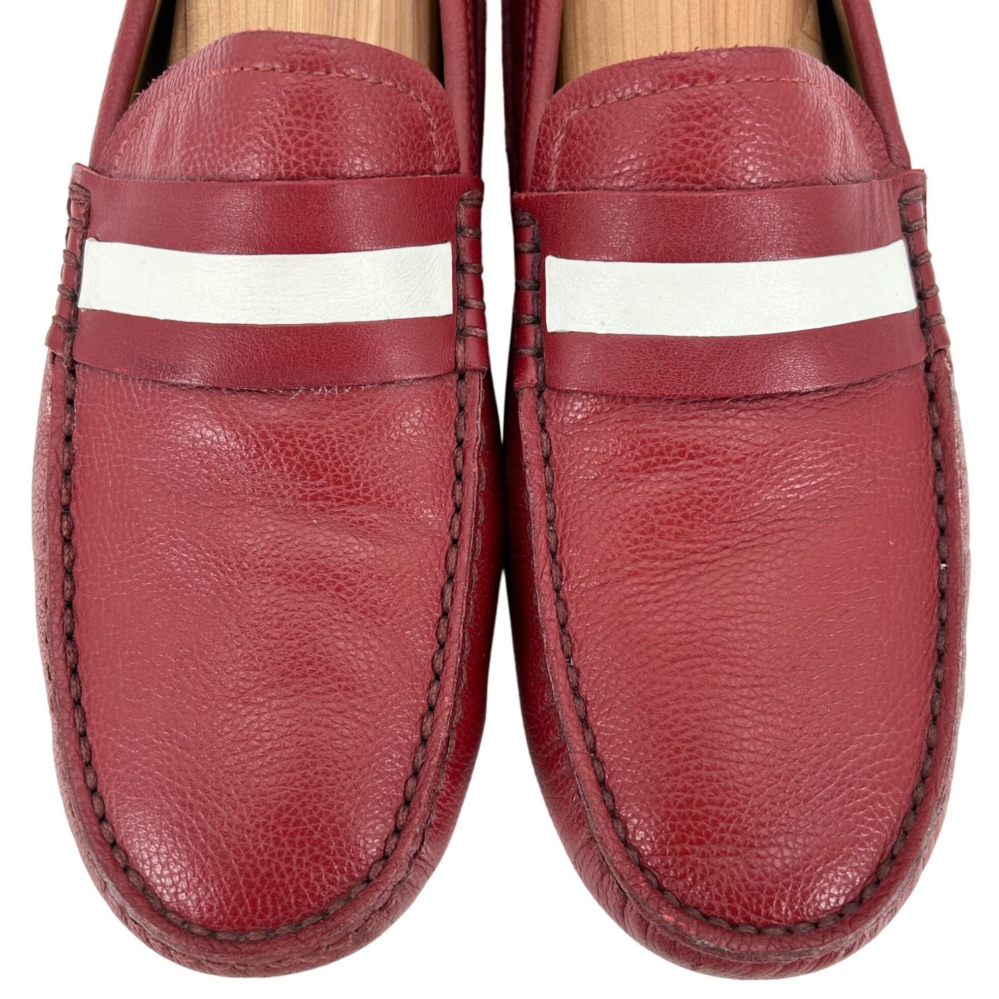 Bally Bally Switzerland Italy Red Leather Driving Loafers Men's 8E Size US 8 / EU 41 - 2 Thumbnail