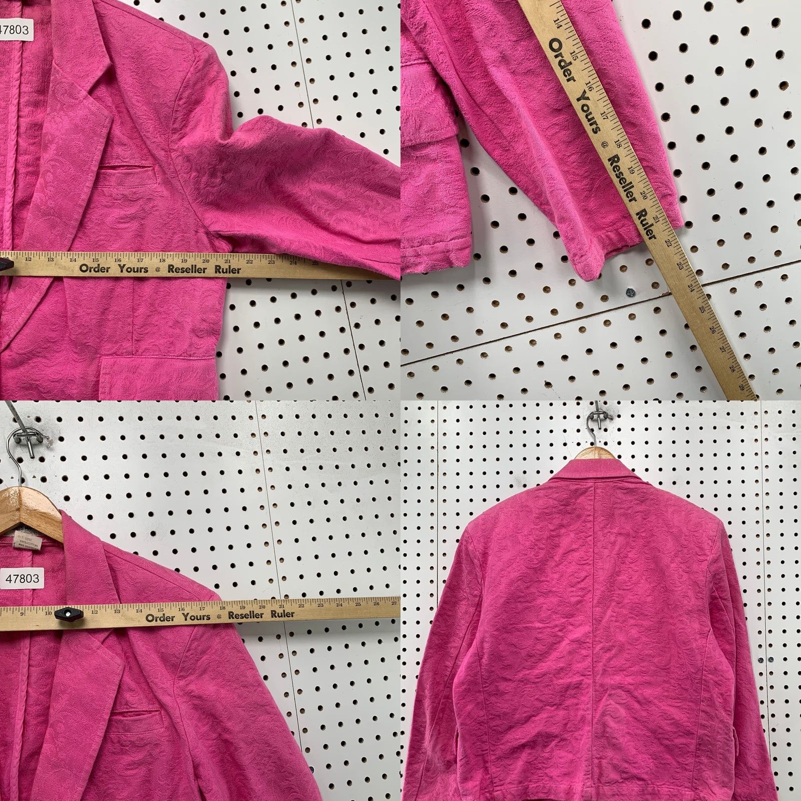 Guess VINTAGE Guess Blazer Womens M Pink Floral 90s Cotton Textured Glam 90s Mens Womens Size M / US 6-8 / IT 42-44 - 10 Thumbnail