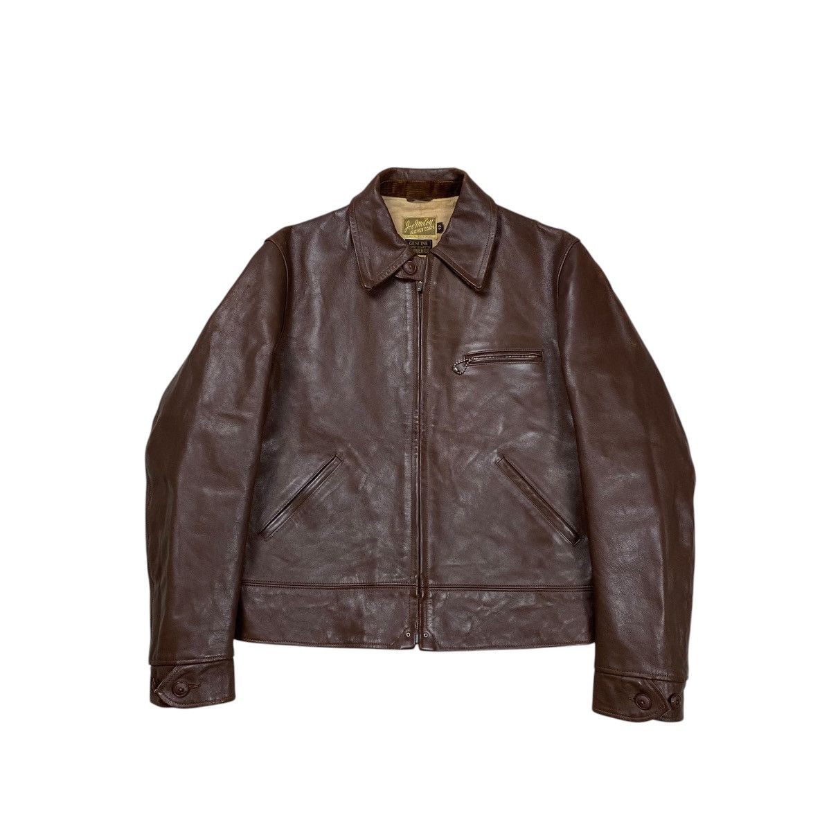 The Real McCoy's Rare Vintage 30s Joe McCoy Horeside Leather Sports Jacket Size US L / EU 52-54 / 3 - 5 Thumbnail