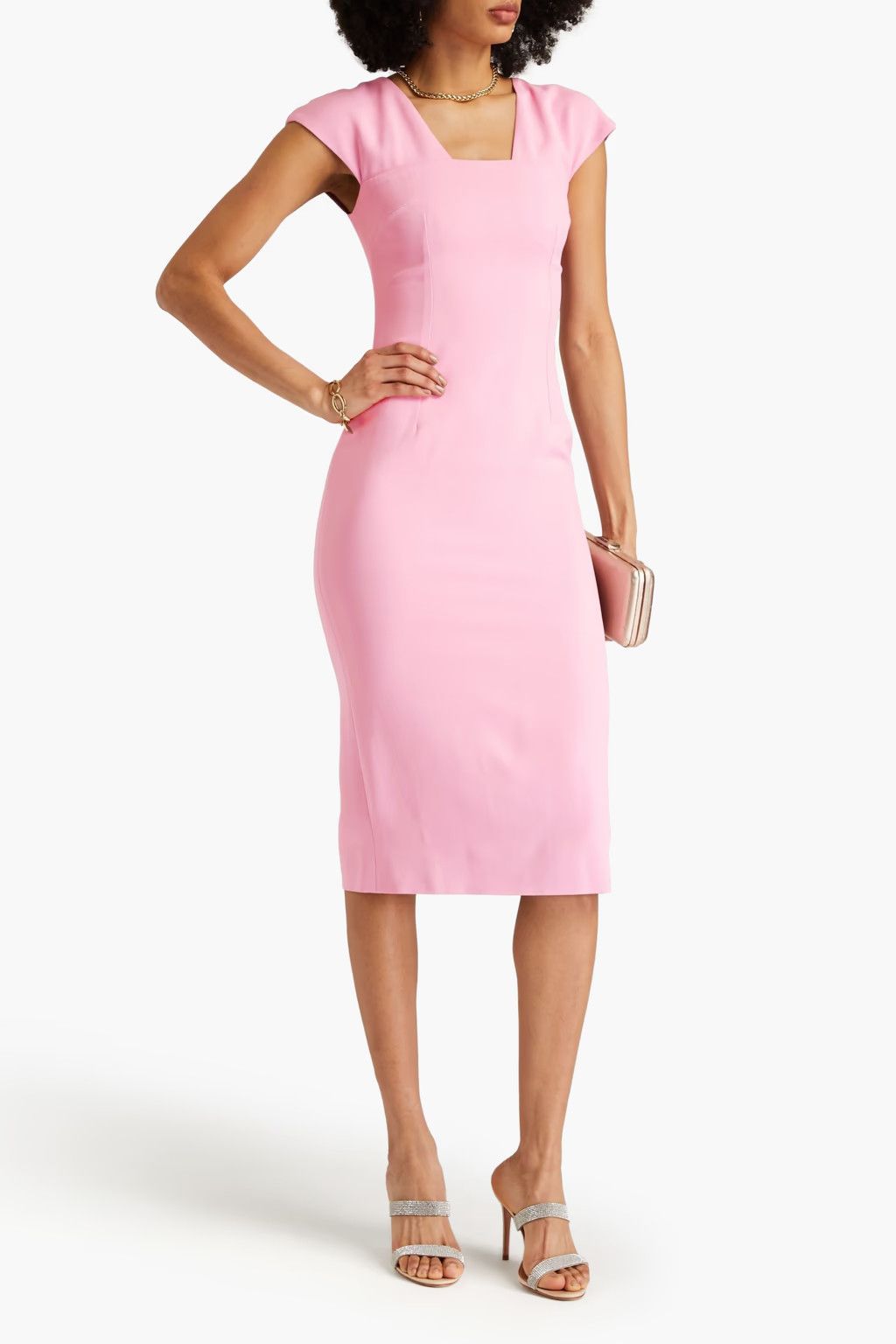Dolce & Gabbana o1y0825 Midi Dress in Light Pink Size XS / US 0-2 / IT 36-38 - 2 Thumbnail