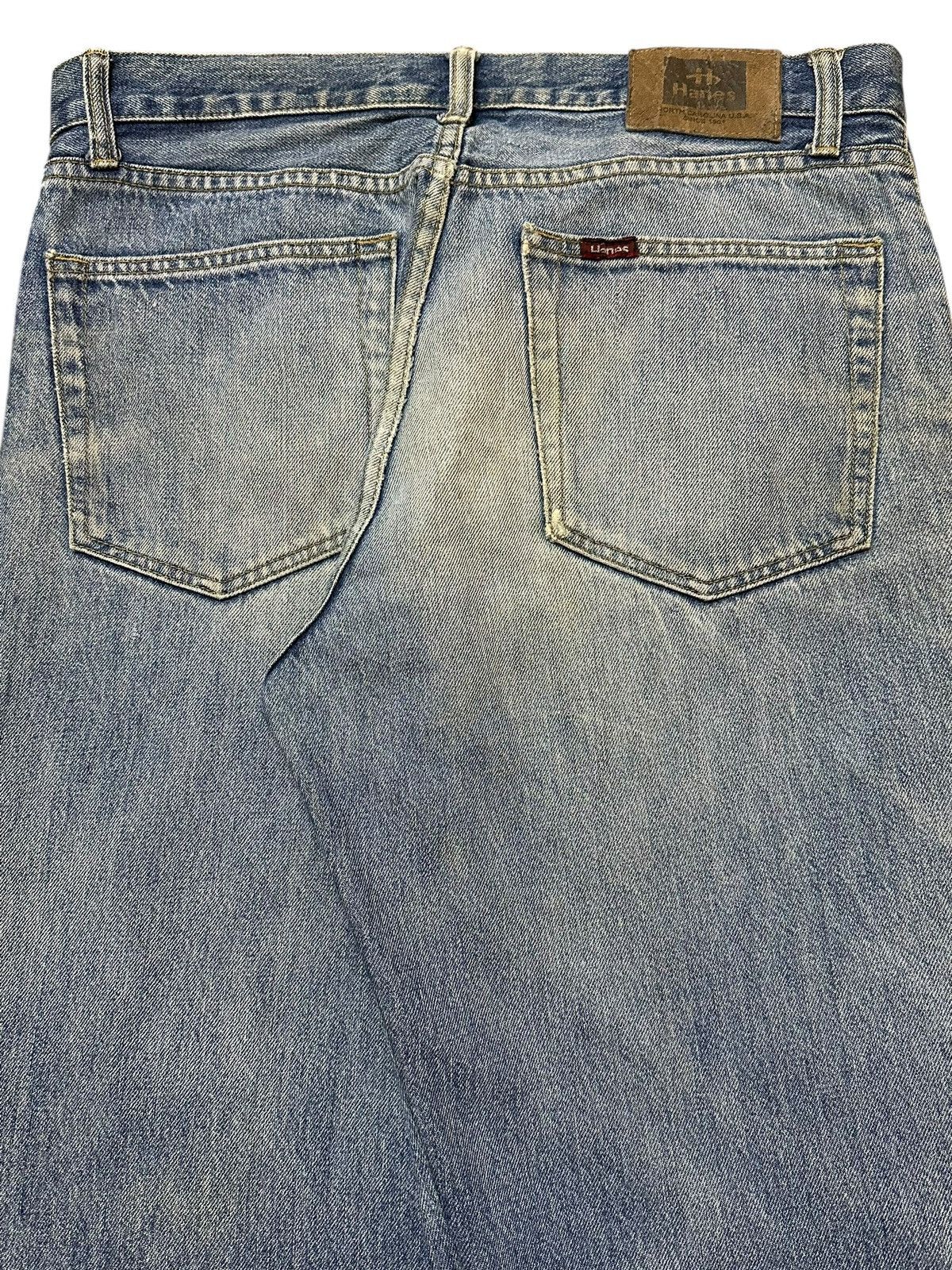 Hanes Vintage Hanes Mud Wash Faded Style Distress Baggy Jeans Size US 33 - 6 Thumbnail