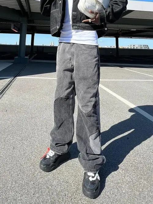Japanese Brand × Vintage Y2K buggy jeans trousers retro straight patchwork style Size US 32 / EU 48 - 3 Thumbnail