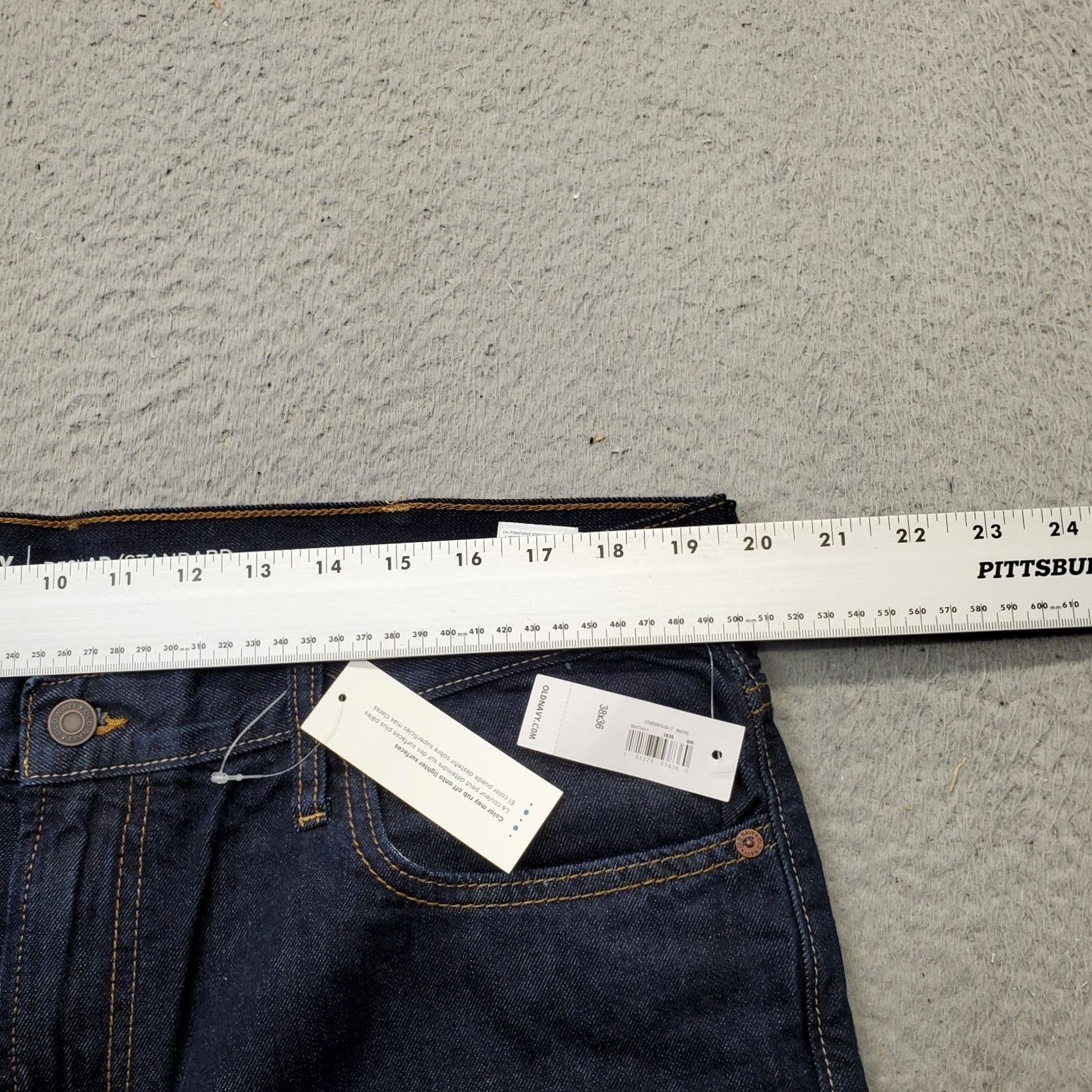Old Navy Old Navy Mens Straight Jeans 38x36 Blue Denim Regular Fit 5-Pocket 100% Cotton Denim Button Closure Size US 38 / EU 54 - 6 Thumbnail