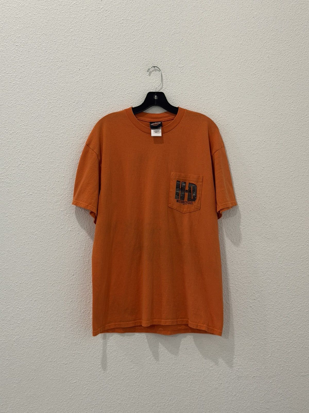 Harley Davidson Vintage Harley Davidson Keywest Chapter Orange Pocket Tee L Size US L / EU 52-54 / 3 - 3 Thumbnail