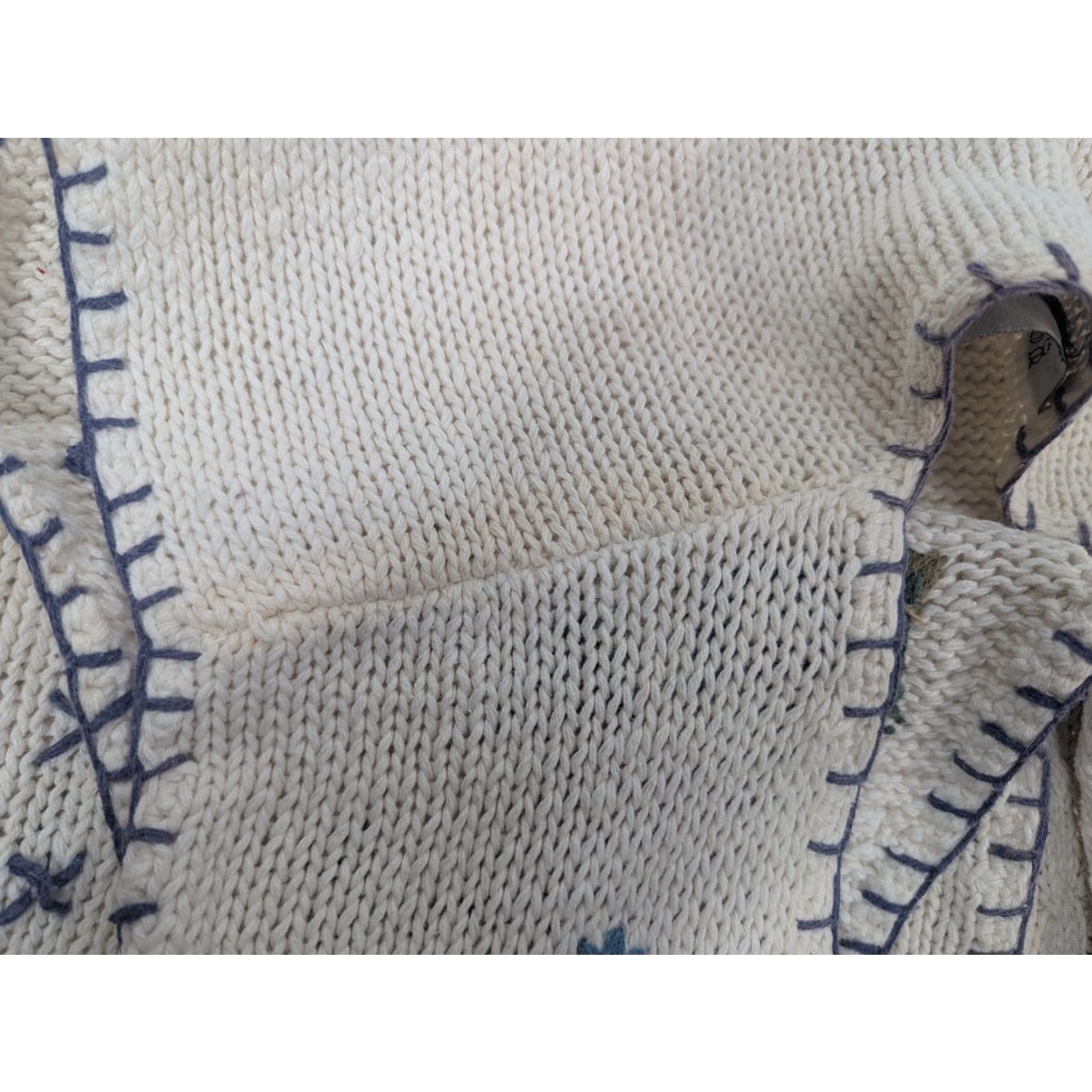 Vintage VINTAGE Beldoch-Popper Vest Womens M Crochet Beige Ramie Cotton Long Sleeve V-Neck Christmas Embroidered Button Quilted Collarless Size M / US 6-8 / IT 42-44 - 4 Thumbnail