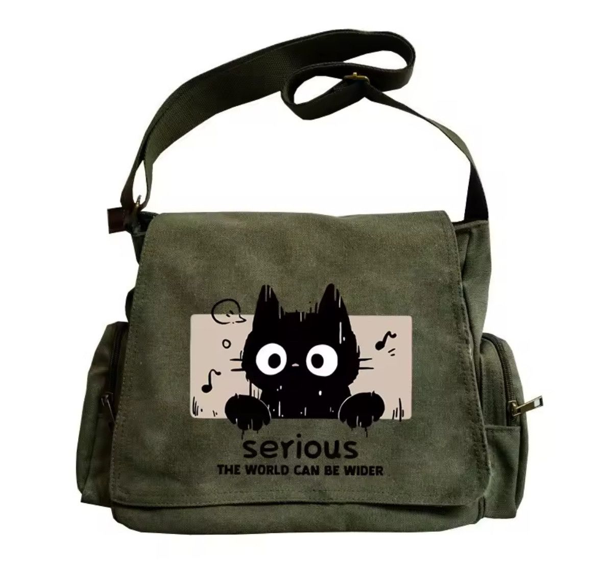 Other Workwear School Cute Cat Shoulder Bag Large Messenger Bag Size ONE SIZE - 1 Thumbnail