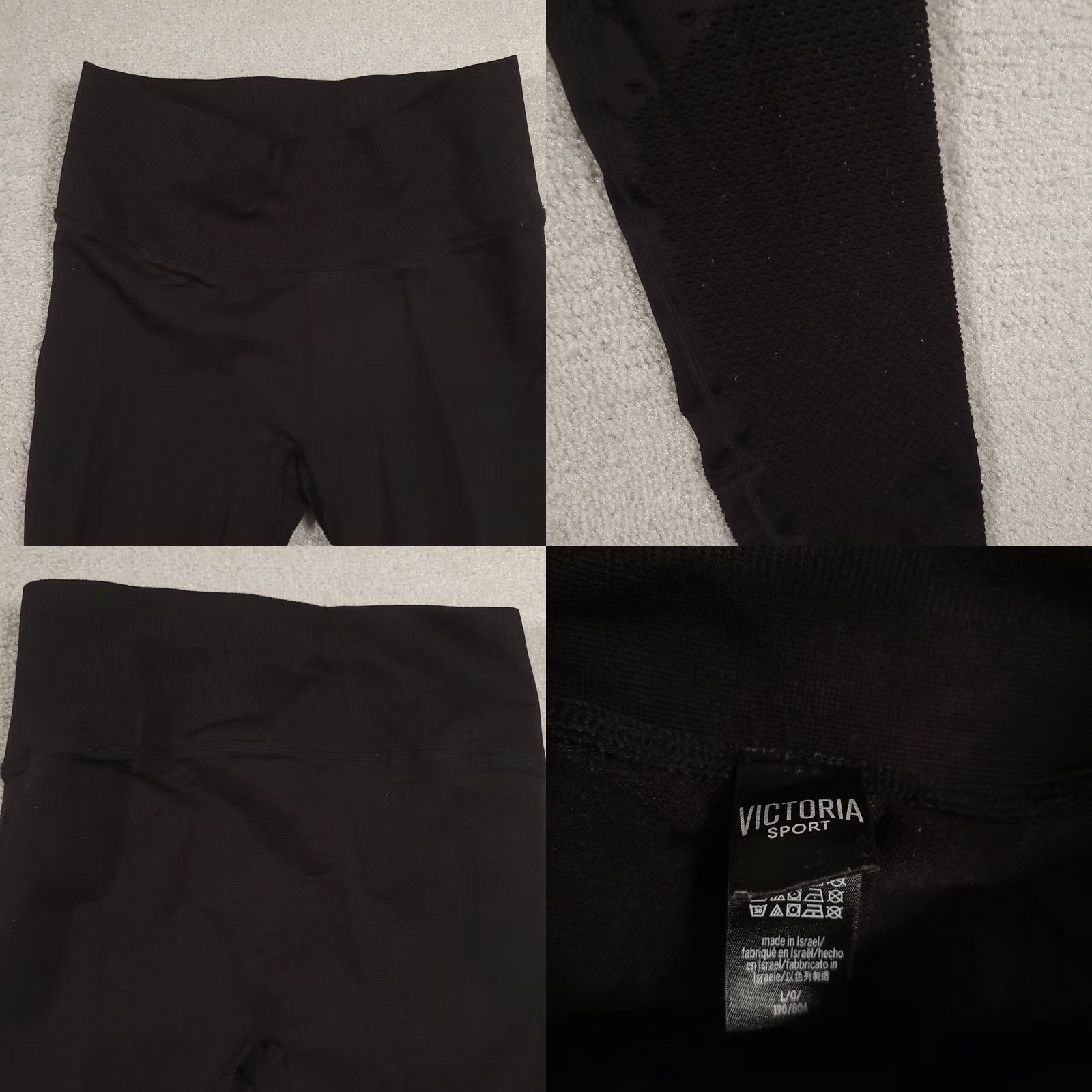 Vintage VICTORIA SPORT Leggings Womens Large Black Ankle Yoga Size 36" / US 14 / IT 50 - 8 Thumbnail