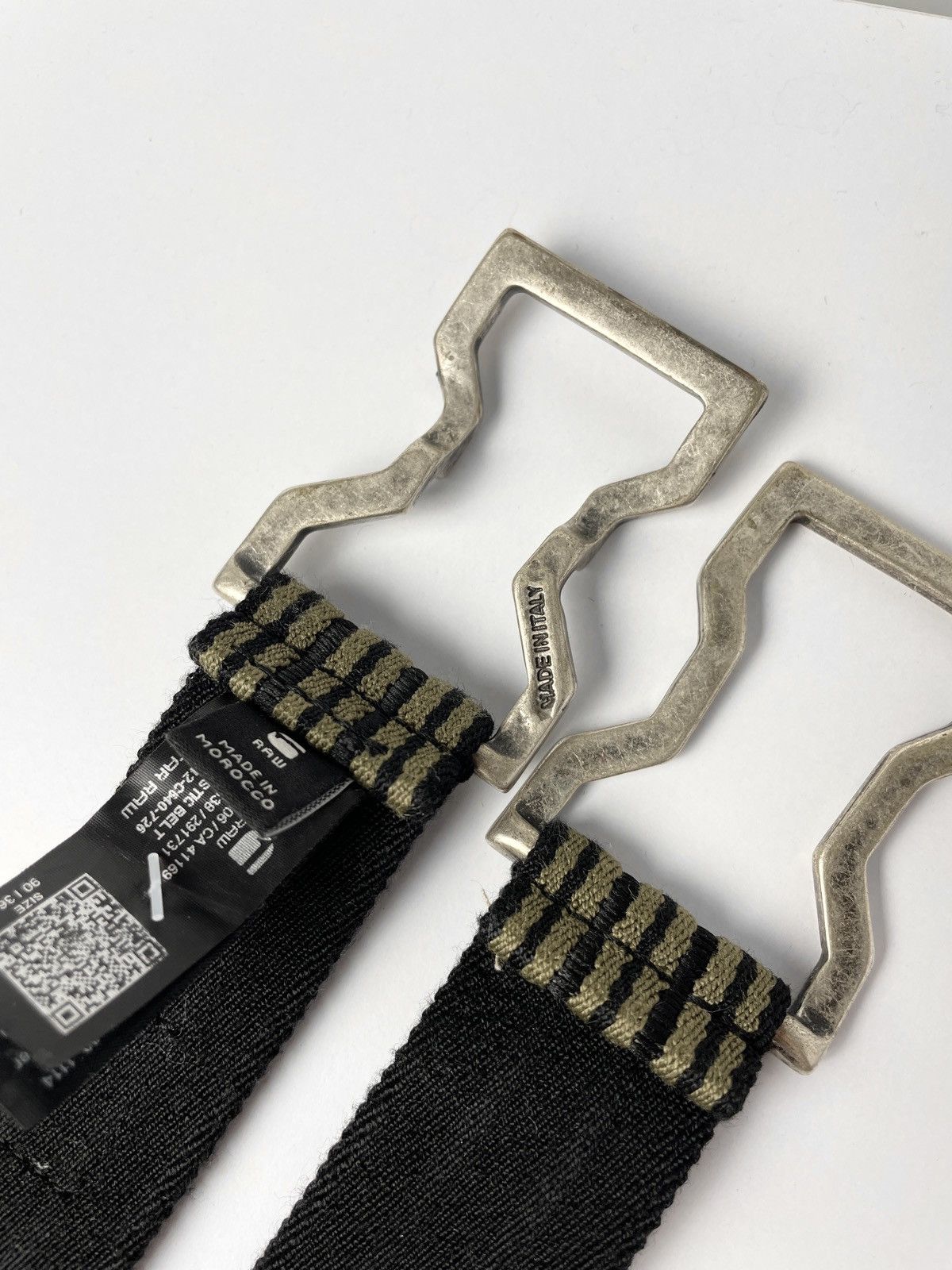 G-Star × Vintage 🦎VINTAGE🦎 G Star Raw Military elastic striped Y2K Belt Size 36 - 4 Thumbnail