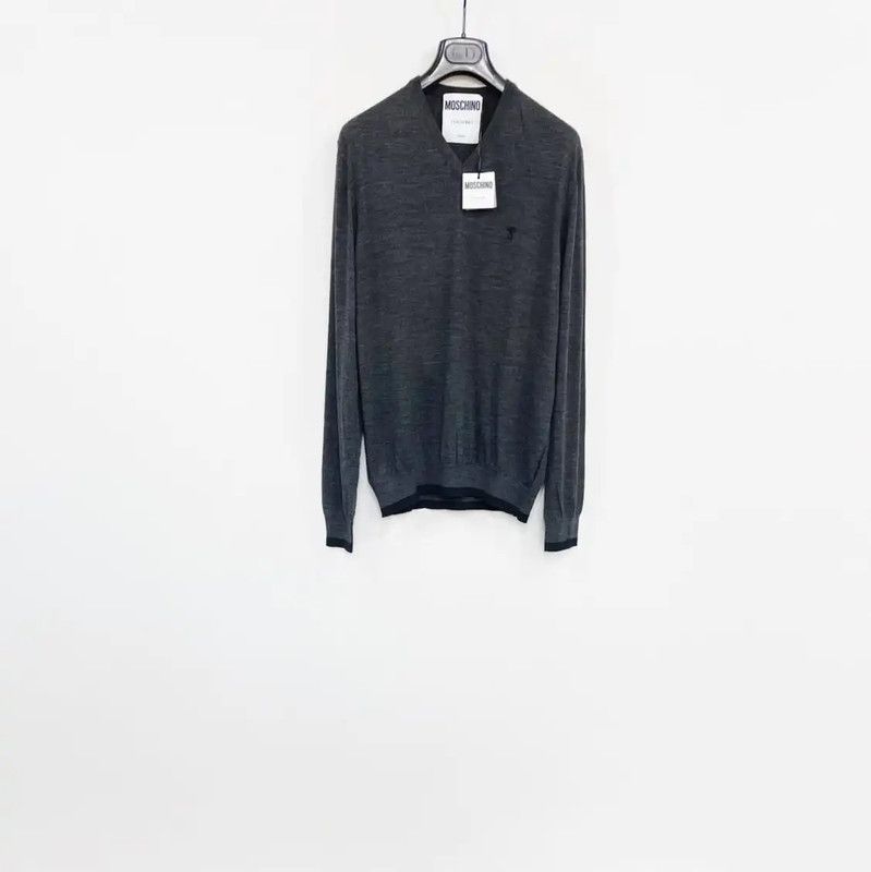 Moschino Moschino Men's Dark Gray Wool Pullover Sweater 0089 Size US S / EU 44-46 / 1 - 1 Thumbnail