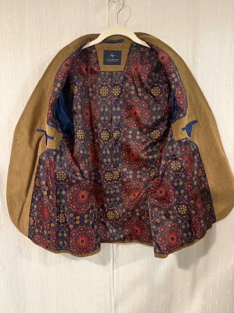 Tailorbyrd TAILORBYRD TAN CORDUROY BLAZER 38S LINED POCKETS 2-BUTTON Size 38S - 3 Thumbnail