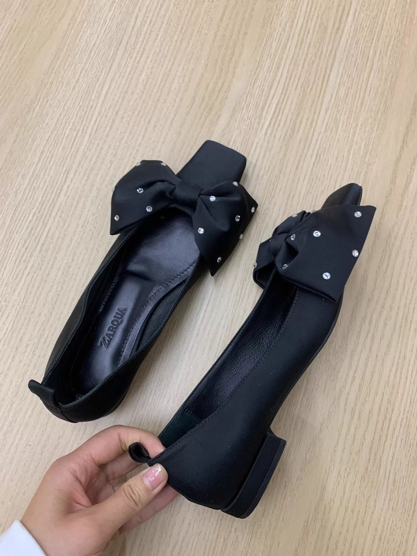 Other Zarqua Black Rhinestone Bow Flats Size 37 New Size US 6.5 / IT 36.5 - 3 Thumbnail