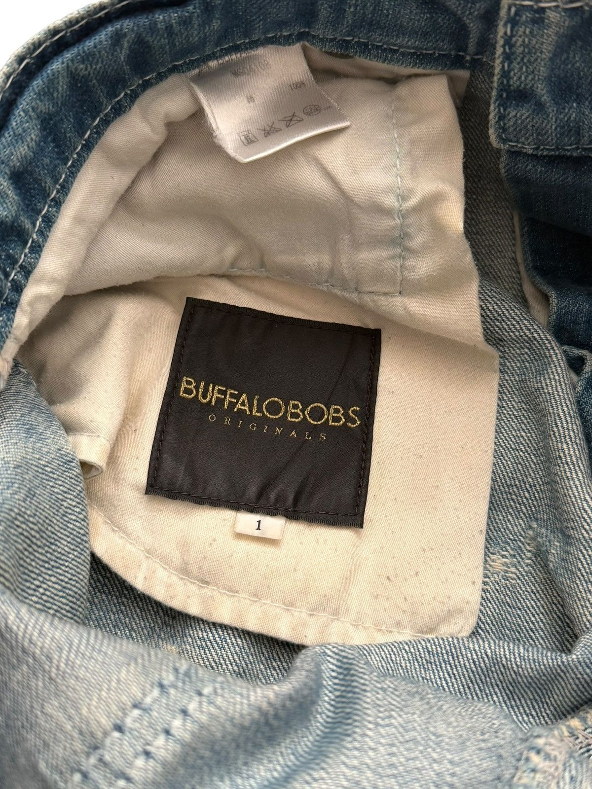 BUFFALO BOBS Flared Wrinkle Oil Distressed Blue Grunge Denim Size US 28 / EU 44 - 11 Thumbnail