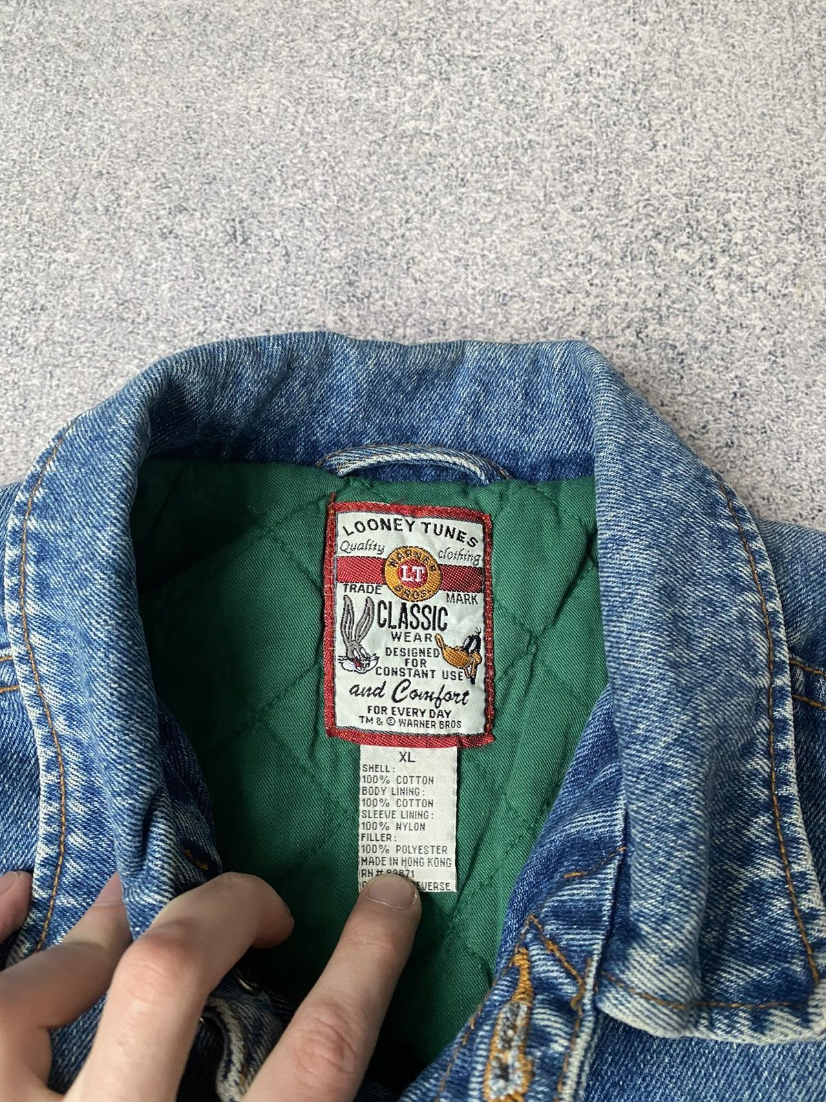Vintage × Warner Bros VTG 90s Looney Tunes Warner Bros Acme Trading Jean Jacket Size US S / EU 44-46 / 1 - 9 Thumbnail
