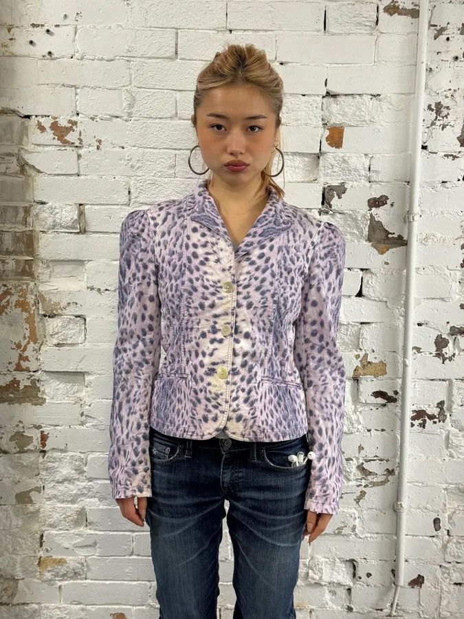 Roberto Cavalli SS2000 Roberto Cavalli Pink Leopard Blazer Jacket Size S / US 4 / IT 40 - 2 Thumbnail