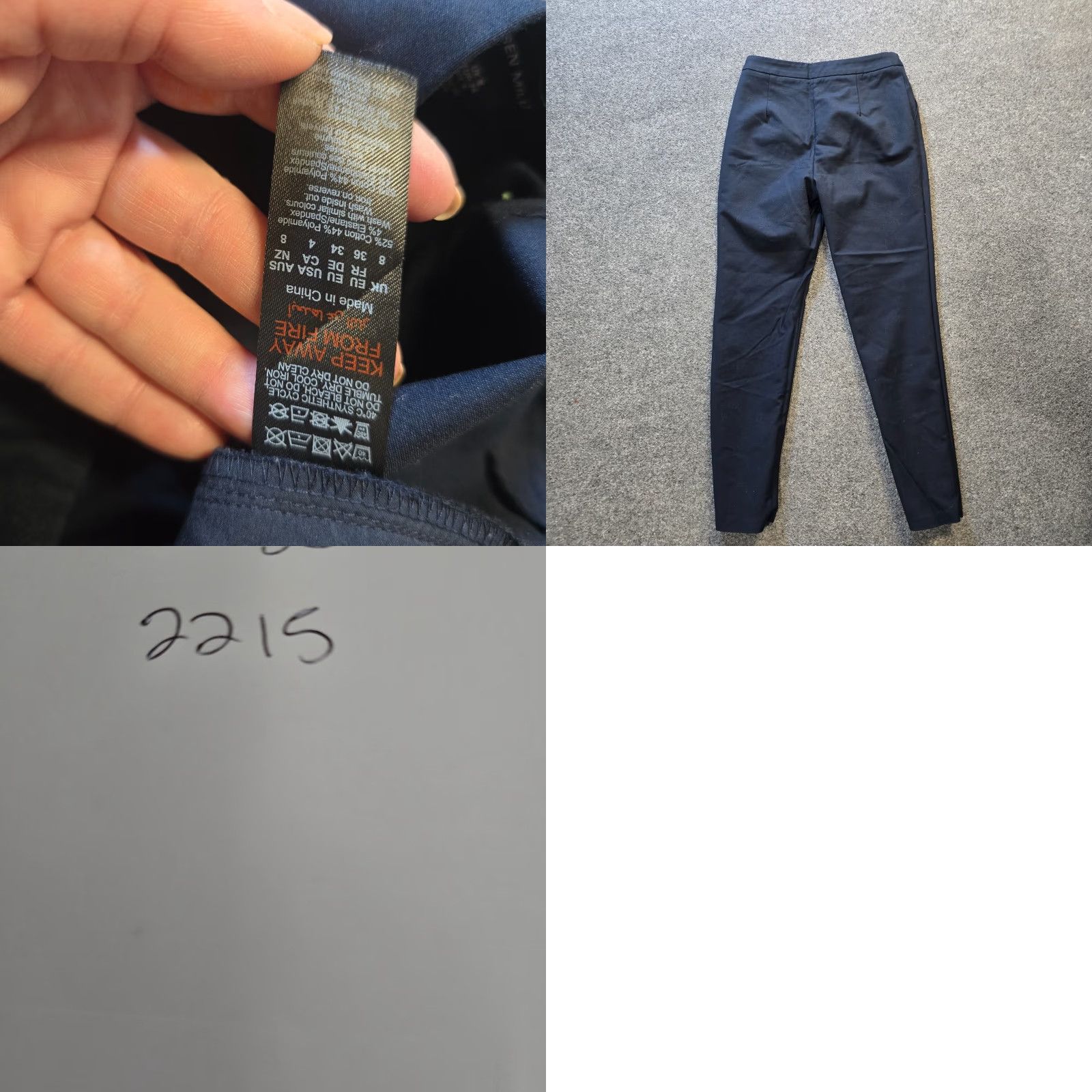 Karen Millen Karen Millen Pants Womens Size 4 Blue Skinny Flat Front Dress Pants Slim Office Career Inseam 27 in Size 27" / US 4 / IT 40 - 8 Thumbnail