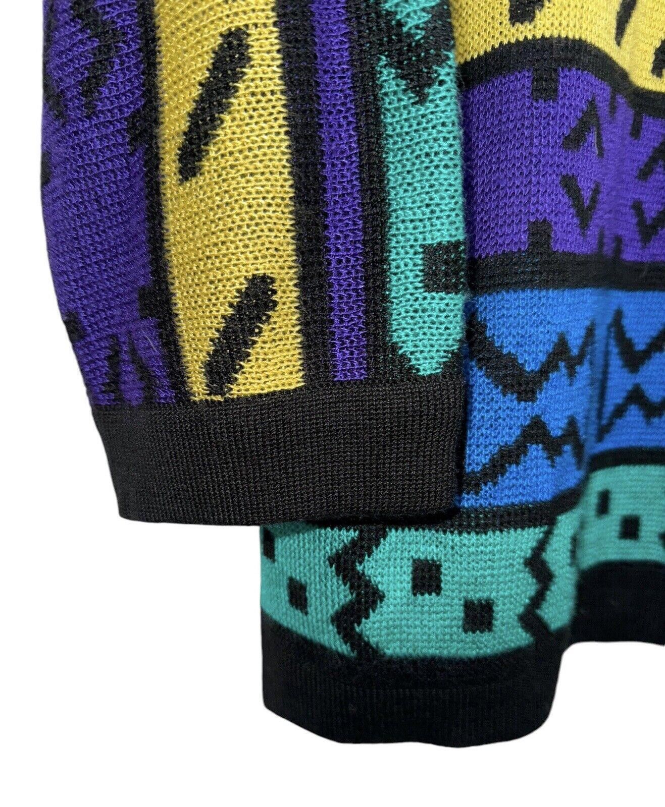 Designer Vintage Imapier Italy 90s Geometric Cosby Knit Cardigan L Size US L / EU 52-54 / 3 - 4 Thumbnail