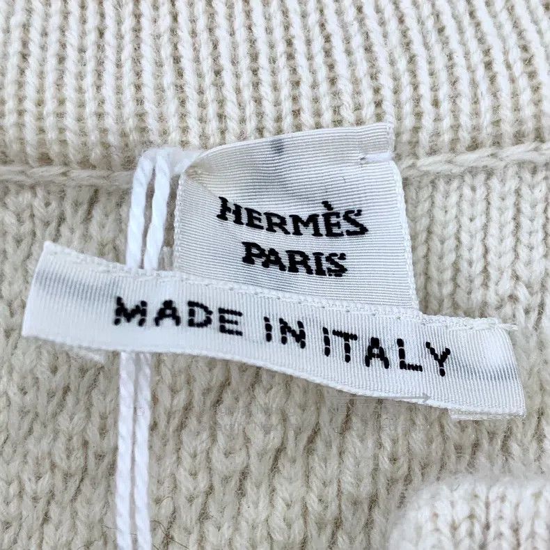 Hermes Hermes Beige Diamond Knit Wool Zip-Up Sweater Jacket Size XXS / US 00 / IT 34 - 5 Thumbnail