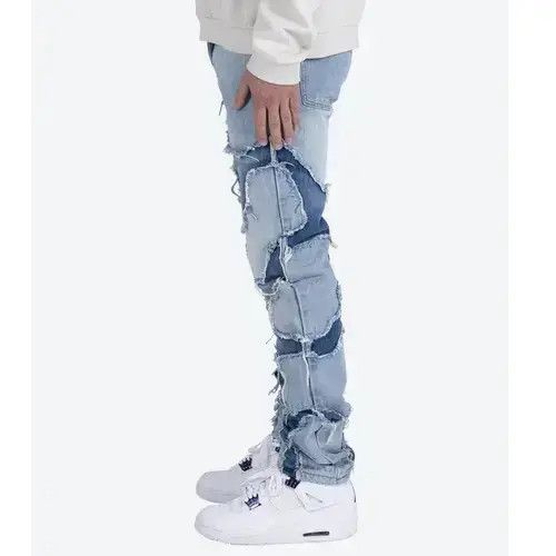 Japanese Brand × Jean High Street Vibe Style Patchwork Frayed Jeans Pants Size US 32 / EU 48 - 3 Thumbnail