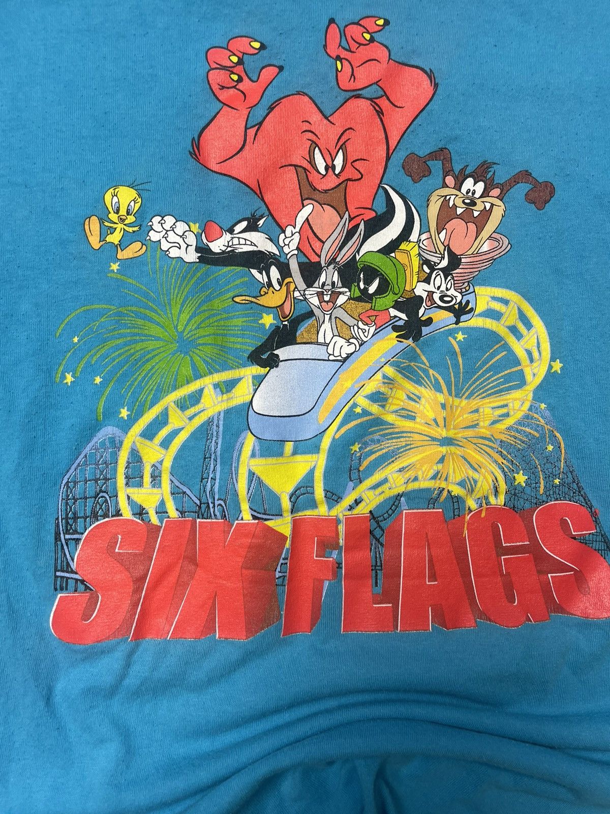 Cartoon Network × Vintage Rare Vintage tshirt Six Flags tshirt Looney Tunes Size US M / EU 48-50 / 2 - 2 Thumbnail