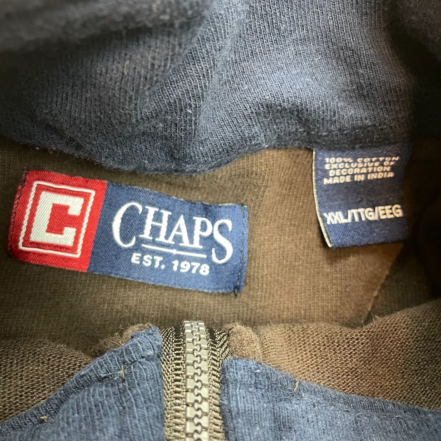 Chaps Chaps Jacket Mens 2XL Brown 1/4 Zip Pullover Solid Logo Cotton Windbreaker Short Coat Mens Size US XXL / EU 58 / 5 - 4 Thumbnail