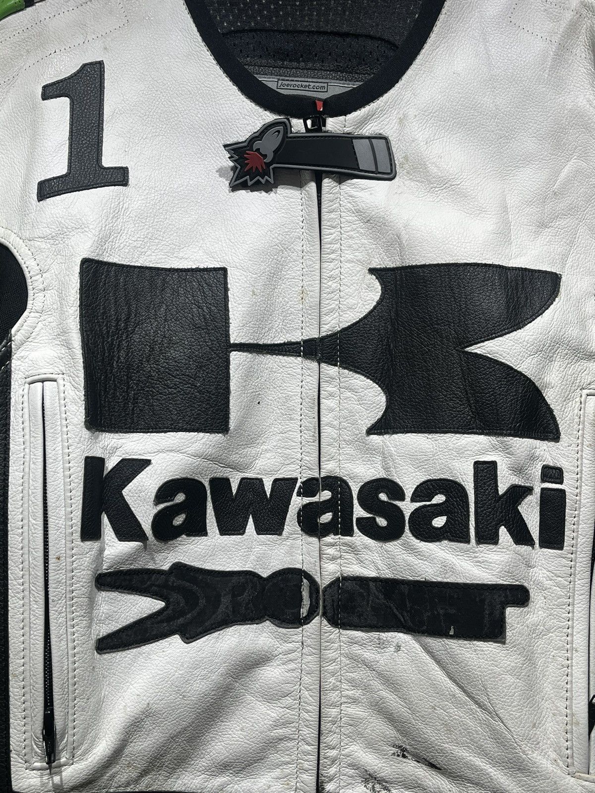 Vintage Joe Rocket Kawasaki Racing Leather Jacket