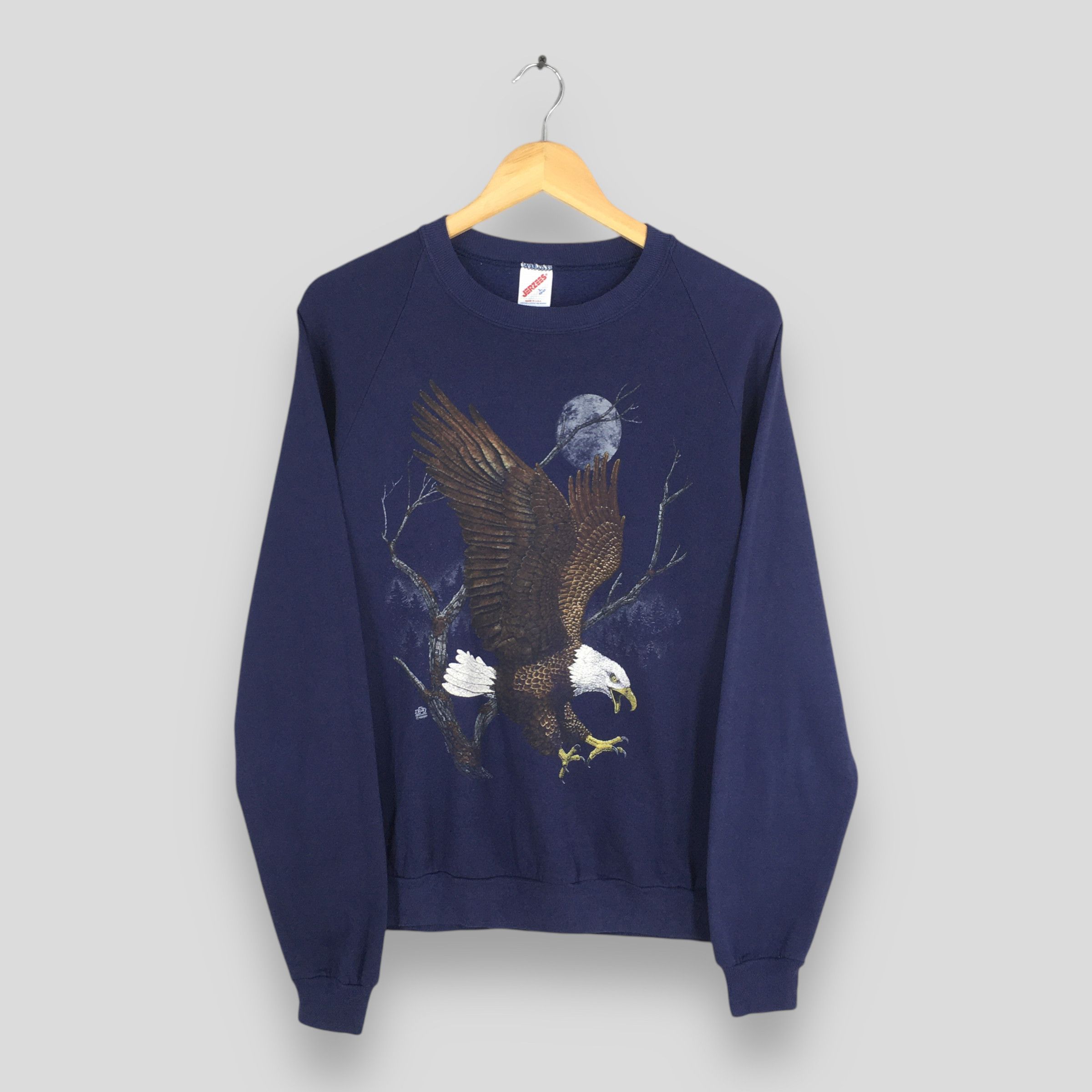 Habitat × Vintage Vintage 90s Alaska Bald Eagles Blue Sweatshirt Large Size US L / EU 52-54 / 3 - 1 Thumbnail