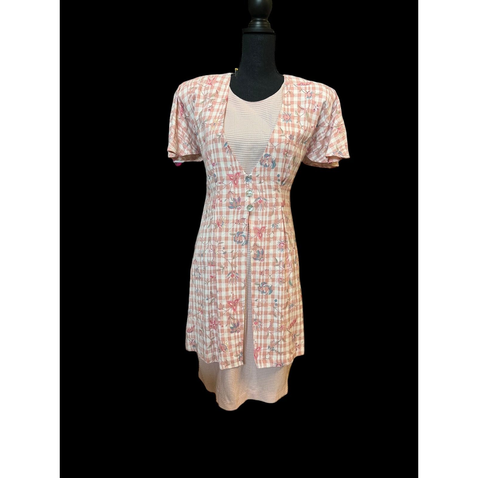 Vintage Vintage Pink 80's dress Cottagecore Expo sz 12 Granny Twee Size XL / US 12-14 / IT 48-50 - 9 Thumbnail