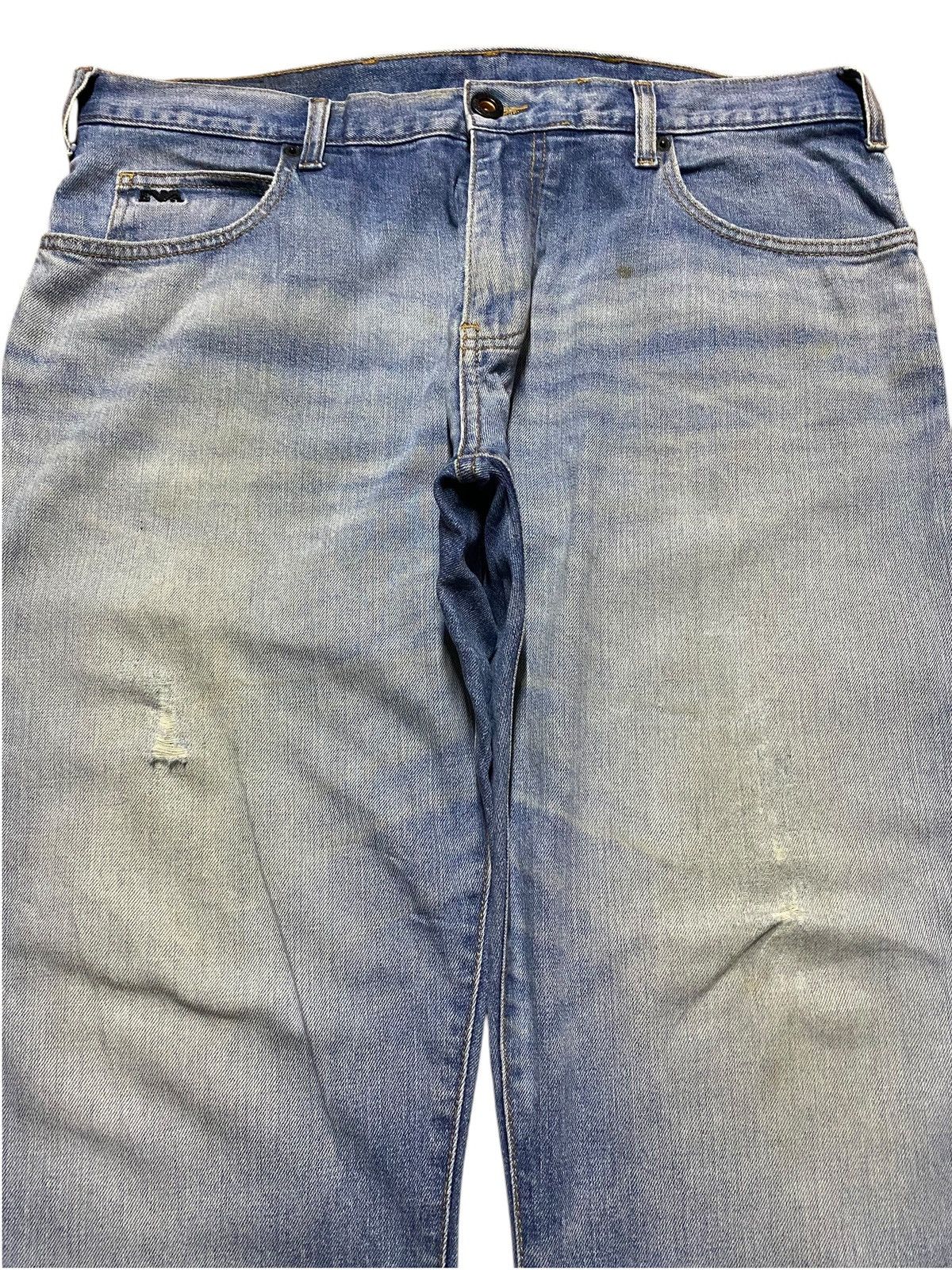 Emporio Armani × Our Legacy Vintage Emporio Armani Faded Wash Distressed Jeans Size US 37 - 3 Thumbnail