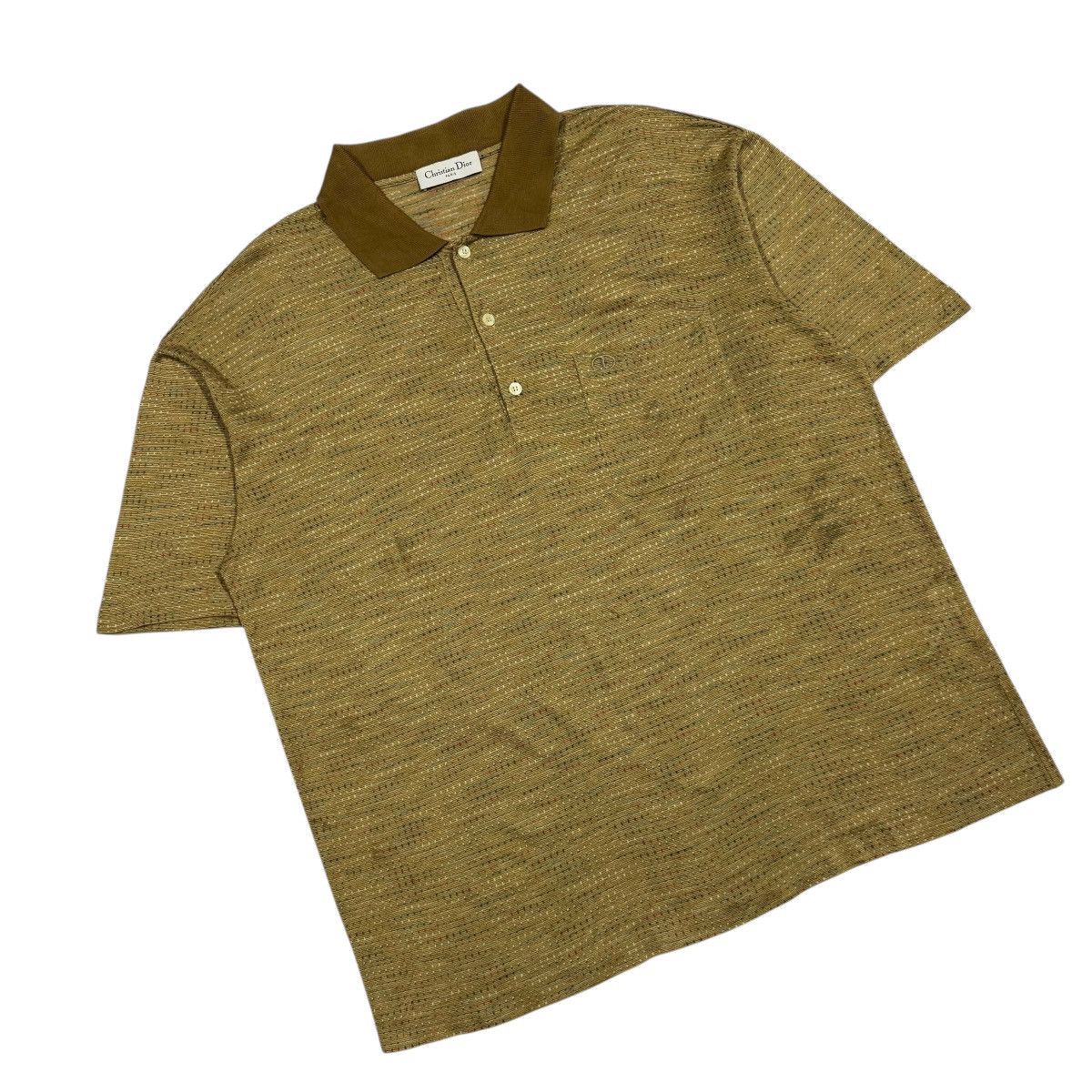Dior Vtg🔥Christian Dior Paris Sashiko Pocket Polo Shirt Size US L / EU 52-54 / 3 - 6 Thumbnail