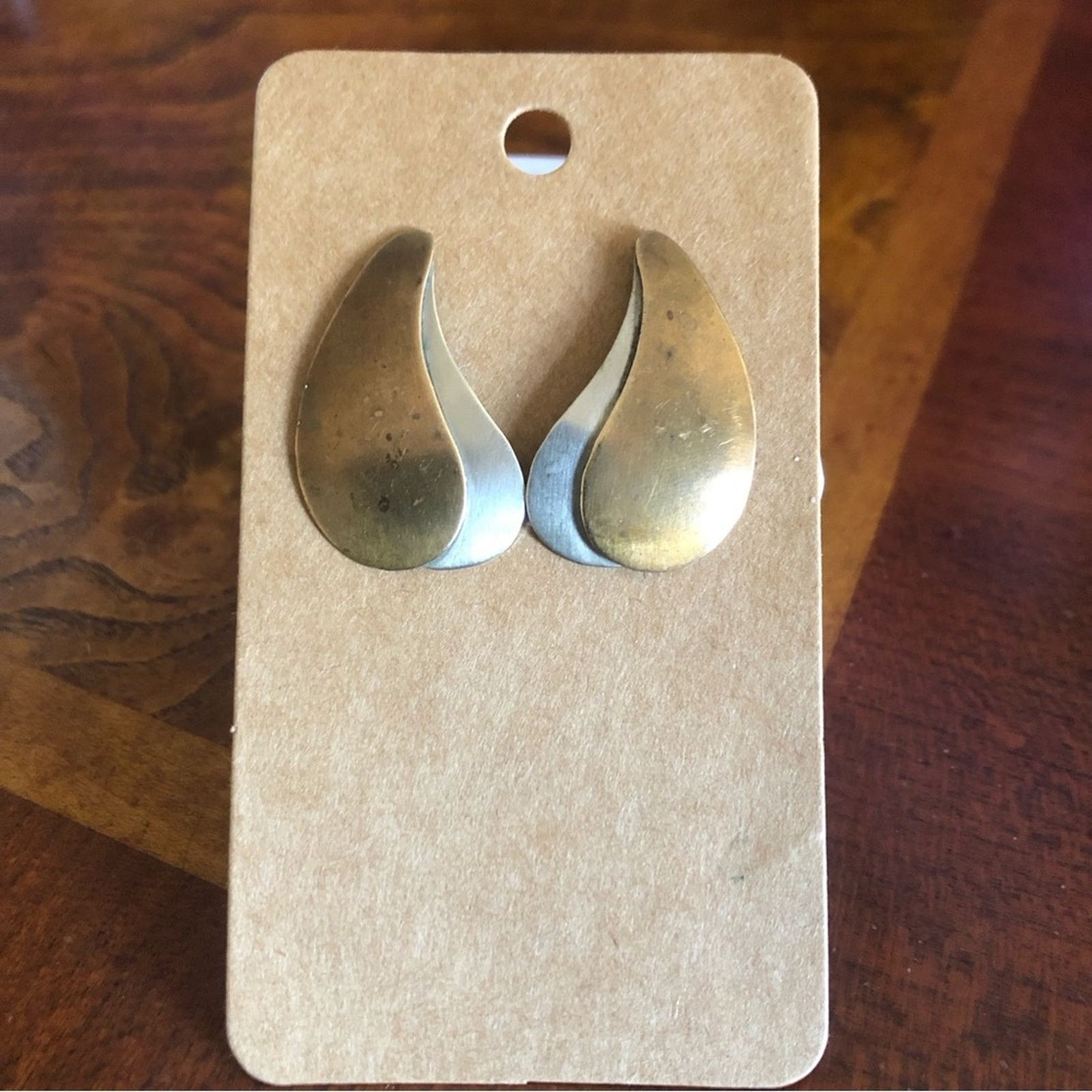 Vintage Vintage handcrafted silver and copper overlap earring Size ONE SIZE - 5 Thumbnail