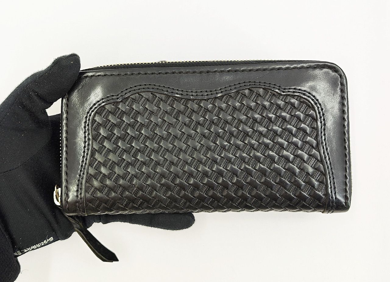 Japanese Brand ONE STAR full leather texture zipper long wallet Size ONE SIZE - 1 Thumbnail
