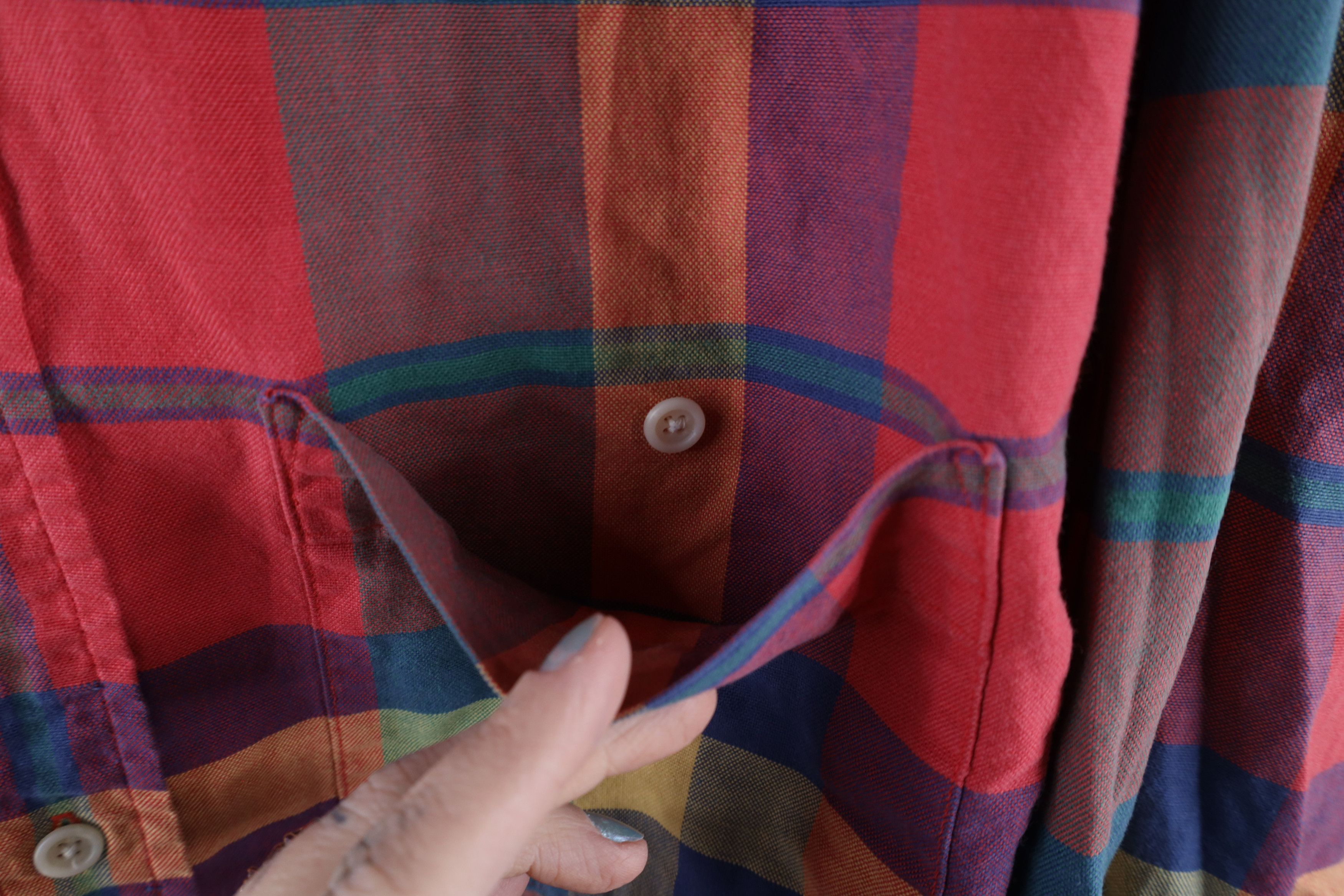 Lands' End × Vintage Vintage 90s Lands End Madras Plaid Button Down Shirt USA Size US L / EU 52-54 / 3 - 4 Thumbnail
